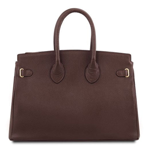 TL Bag - Leather handbag with golden hardware